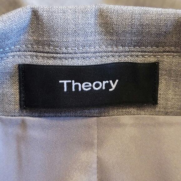 Theory Carissa Virgin Wool Gray Blazer Two Button Tailored Work Office Size 6 - Picture 12 of 16